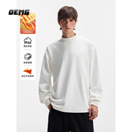 OEMG 雙面絨半高領(lǐng)徳絨長(cháng)袖t恤男士秋冬季內搭保暖上衣打底衫休閑體恤 白色 【高品質(zhì)】 XL [建議110-130斤]