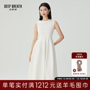 深呼吸DEEP BREATH女裝針織小黑裙高腰傘裙無(wú)袖連衣裙A500338 白 M (3碼)