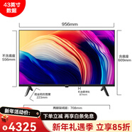 飛利浦（PHILIPS）43/50/55/58/65英寸4K超高清液晶電視機智能網(wǎng)絡(luò )WiFi全面屏 1英寸 【全面屏】 43英寸 x 官方標配