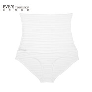 夏娃的誘惑（EVE'S temptation）藍蓮花系列性感純色流線(xiàn)圖案全蕾絲高腰收腹包臀三角褲 白色 S 160/80