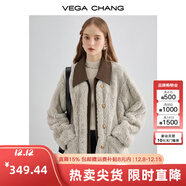 VEGA CHANG皮毛一體短外套女2025年冬新款仿貂絨大衣外套環(huán)保皮草 常規版 S