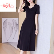 啄木鳥(niǎo)（TUCANO）黑色裙子女夏季2025新款法式高端氣質(zhì)修身a字連衣裙赫本風(fēng)小黑裙 黑色法式 2XL 130-142斤