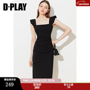 DPLAY2025夏季新款黑色連衣裙女修身吊帶裙長(cháng)裙赫本小黑裙包臀裙 經(jīng)典黑 XL