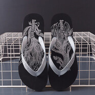 人字拖男女ins潮夏季男外穿時(shí)尚網(wǎng)紅沙灘夾板拖鞋防滑情侶涼拖鞋 新品[金魚(yú)圖]銀色 20 L建議4445腳