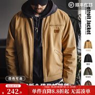 馬登工裝美式復古底特律棉衣外套男J001獵裝夾克棉服上衣秋冬翻領(lǐng)棉襖 卡其色 【經(jīng)典版/男士棉服/加厚棉襖男/衣服冬季】 4XL