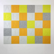 語(yǔ)森憶26個(gè)英文字母毛氈板背景墻貼DIY狀留言板兒童幼兒園學(xué)校軟木板 黃灰30片組合