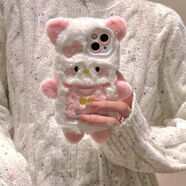 崛想可愛(ài)卡通kt貓蘋(píng)果iPhone16Pro毛絨手機殼15ProMax/14/13全包12/11冬8P 【毛絨刺繡-粉衣kt貓】 蘋(píng)果6s(4.7英寸)