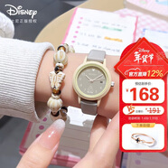 迪士尼（Disney）手表女簡(jiǎn)約小圓盤(pán)帶日歷石英表初高中學(xué)生女孩防水手表新年禮物