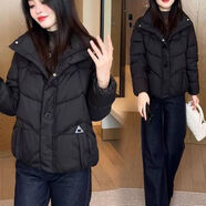 以純（YISHion）棉衣女短款修身加厚棉服2025新款加厚氣質(zhì)時(shí)尚女裝短款小棉襖外套 黑色 XL 建議120到135斤左右