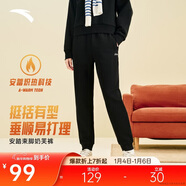 安踏奶芙褲丨加絨易打理衛褲女士冬季束腳針織運動(dòng)長(cháng)褲休閑褲