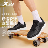 特步情侶男女板鞋小白鞋空軍一號秋冬革面保暖運動(dòng)板鞋休閑鞋