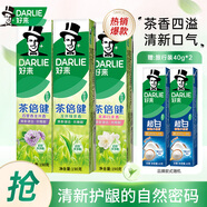 好來(lái)（DARLIE）黑人牙膏茶倍健龍井綠茶清新口氣防蛀黃牙垢煙漬含氟牙膏成人 茶倍健190g*3
