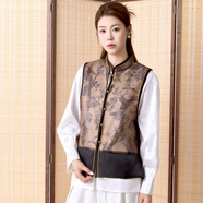 龐蝶開(kāi)衫古風(fēng)馬甲女國風(fēng)夏季外穿立領(lǐng)復古感馬甲上衣 GHSY003-煙巒素縷(單馬甲) M 適合體重 90-110 斤