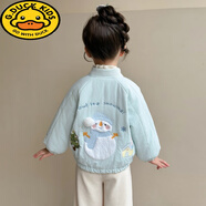 G.duck女童夾棉外套秋冬款2025新款洋氣時(shí)髦薄棉衣韓版兒童女寶二棉棉服 藍色-絎線(xiàn)卡通外套 120 cm