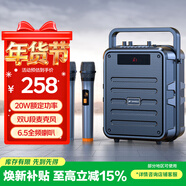 山水（SANSUI）Q7無(wú)線(xiàn)藍牙音箱戶(hù)外大音量廣場(chǎng)舞音響手提便攜式小型家用K歌音樂(lè )播放器地攤擺攤收款喇叭 雙麥版