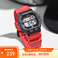 卡西歐（CASIO）手表男小方塊運動(dòng)防水學(xué)生男女表多功能非機械電子表WS-1400H-4A