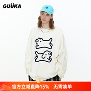 古由卡（GUUKA）matsui重磅衛衣男士外套長(cháng)袖t恤秋季男裝2025新上衣服純棉感 奶油白色 S