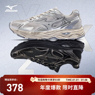 美津濃（MIZUNO）男女運動(dòng)休閑鞋緩震透氣網(wǎng)面拼接跑步RACER S 18/臟臟銀 38
