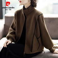 皮爾卡丹（pierre cardin）秋冬時(shí)尚50多歲外套中老年人女?huà)寢尪b洋氣夾克衫2025新款上衣服 咖色 L (建議100-115斤)
