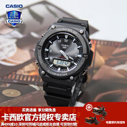 卡西歐（CASIO） 男表女表卡西歐手表男女情侶表學(xué)生時(shí)尚運動(dòng)表太陽(yáng)能雙顯電子表 AQ-S820W-1AVPF黑豹 太陽(yáng)能