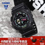 卡西歐（CASIO）【新年禮物】男手表G-SHOCK黑武士悟空黑金潮流時(shí)尚運動(dòng)電子表 GA-110MF-1APR霓虹黑武士