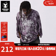 閃電潮牌（GENANX）2024夏季新品末日廢土風(fēng)寬松圓領(lǐng)T恤五分袖短袖美式山系校園情侶 紫色 M