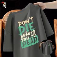 啄木鳥(niǎo)（TUCANO）短袖T恤男純棉韓版潮流寬松大碼透氣打底衫青少年學(xué)生夏天休閑t恤 中灰/DIE XL （重140-150斤高170-175）