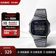 卡西歐（CASIO）手表旗艦店 黑客帝國防水學(xué)生男士石英電子表腕表小黑表 新年禮物 A168WGG-1BDF
