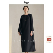 旅途原品ltyp 黑標系列「夜曲」真絲羊毛輕社交連衣裙極簡(jiǎn)優(yōu)雅長(cháng)裙 靜謐黑 現貨 L