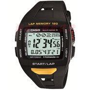 卡西歐（CASIO）日本代購CASIO卡西歐PHYS系列STW-1000光能6局電波運動(dòng)腕表手表 STW-1000-1J黑色黃按鍵 國內有現貨下單當