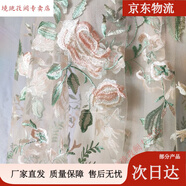 彩色軟網(wǎng)紗 加密柔軟網(wǎng)紗繡花蕾絲面料 彩色黃綠花朵玫瑰樹(shù)葉連衣裙女裝輔料 主圖杏色網(wǎng)紗 0.5米價(jià)格