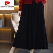 皮爾卡丹（pierre cardin）女裝高端歐貨顯瘦羊毛半身裙a字裙高腰中長(cháng)款秋冬2025新款 黑色 M