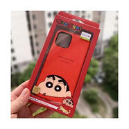 優(yōu)選韓國iphone17Promax手機殼卡通可愛(ài)蘋(píng)果16雙層保護套防摔硅膠15外殼新款 紅色小新 iPhone15Pro