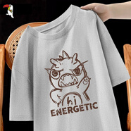 啄木鳥(niǎo)（TUCANO）短袖T恤男純棉韓版潮流寬松大碼透氣打底衫青少年學(xué)生夏天休閑t恤 淺灰/鉛筆恐龍 XL （重140-150斤高170-175）