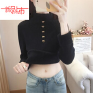 啄木鳥(niǎo)（TUCANO）一體絨半高領(lǐng)毛衣女加絨加厚打底衫秋冬新款針織衫修身內搭上衣潮 黑色(一體絨)今年流行的輕奢品牌 加厚 L 110-115斤