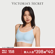 維多利亞的秘密 新年田曦薇同款 雙尺碼果凍條小背心軟支撐無(wú)痕無(wú)鋼圈文胸內衣女 12M7天藍色-撞色款 L /XL