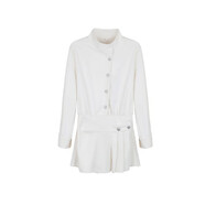 你的魚(yú) 炭焙玄米 韓系微胖mm千金感氣質(zhì)收腰秋冬磨毛高領(lǐng)連衣裙 杏色 XL