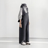 小紅書(shū)爆款秋冬灰色百搭減齡小個(gè)子雙面羊毛背帶褲女韓版毛呢連體 深灰色(干洗) S(建議80-110斤身高163以下) 均碼