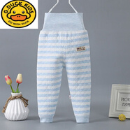 G.duck寶寶加絨加棉高腰褲子嬰幼兒春秋冬保暖護肚褲男女可開(kāi)檔秋褲 三層夾棉藍色 90 建議2-3歲