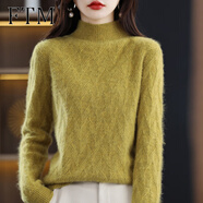 斐特瑪【撤柜精品】針織衫女加厚款內搭打底衫半高領(lǐng)毛衣秋冬季針衫女士 芥黃色 S