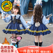 G.duck朱迪兔子警官衣服洛麗塔公主裙兒童連衣裙春秋季卡通女孩cos演出 023加絨裙子 130 （建議身高120cm 8-9歲）cm