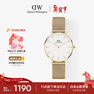 丹尼爾惠靈頓（DanielWellington）DW女士手表橢圓腕表小眾輕奢石英壓紋皮表帶歐美表新年送女友禮物