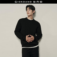 佐丹奴【韓國明星同款】絞花毛衣男新款學(xué)院風(fēng)圓領(lǐng)針織衫01055731