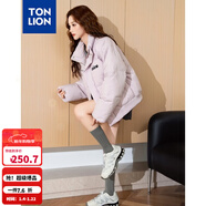 唐獅女棉衣冬季新款前胸印花立領(lǐng)短款棉衣（防水） 輕紗紫 S