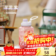 物生物（RELEA）玻璃杯大容量高硼硅玻璃水杯高顏值杯子耐高溫夏季泡茶杯新年禮物 芋泥紫【單杯款】1L