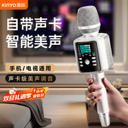 金運（KINYO）【KTV級消原音】話(huà)筒音響一體機自帶聲卡k歌麥克風(fēng)家庭ktv音響套裝專(zhuān)業(yè)唱歌設備家用戶(hù)外新年禮物