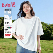 班尼路（Baleno）100%純棉短袖T恤女2026年春夏常規寬松休閑透氣通勤百搭半袖上衣