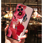 旗袍美人適用于手機殼蘋(píng)果15promax全包個(gè)性蘋(píng)果Xsmax防摔保護套 黑磨砂軟殼-虞美人紅-單殼 蘋(píng)果17PROMAX