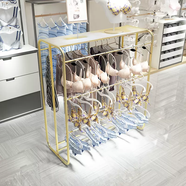 語(yǔ)森憶金色內衣展示架落地內褲中島架店鋪陳列掛文胸貨架雙面睡衣服裝架 納米金6根掛 120長(cháng)50寬135高 帶板