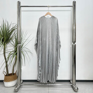 VIPOL【原廠(chǎng)正版】熱賣(mài)三宅大碼連衣裙感遮肚子設計感小眾不規則氣質(zhì)長(cháng) 銀灰色 均碼